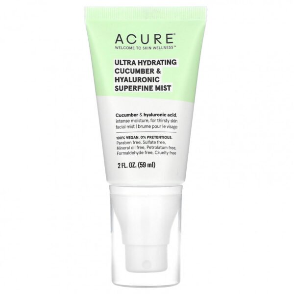 ACURE, Ultra Hydrating, Cucumber and Hyaluronic Superfine Mist, 59 ml (2 fl. oz.),ACURE, Ultra Hydrating, сверхтонкий спрей с огурцом и гиалуроновой кислотой, 59 мл (2 жидк. Унции)