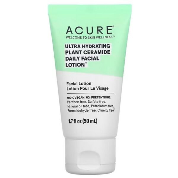 ACURE, Ultra Hydrating Plant Ceramide Daily Facial Lotion50 ml (1.7 fl. oz.),ACURE, ультраувлажняющий лосьон для лица с растительными керамидами для ежедневного ухода, 50 мл (1,7 жидк. унции)