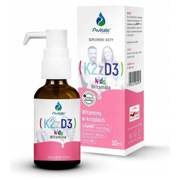 Aliness,Avitale Vitamin K2 + D3 KIDS (Vita MK7) 25 μ + D3 400 IU Olive 30 ml,Avitale Witamina K2 + D3 KIDS (Vita MK7) 25 μ + D3 400 IU Oliwka 30 ml