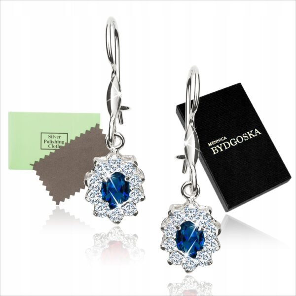 BEAUTIFUL SILVER EARRINGS HANGING ELEGANT BLUE SILVER 925;HERMOSOS PENDIENTES DE PLATA COLGANDO ELEGANTE PLATA AZUL 925
