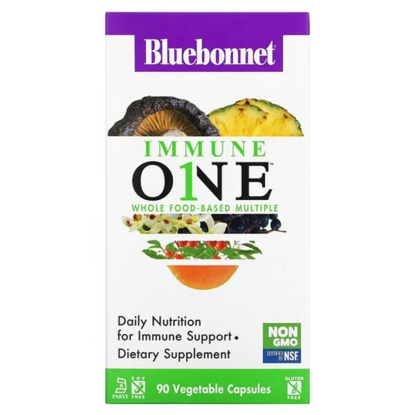 Bluebonnet Nutrition, Immune ONE, Whole Food-Based Multiple, whole food-based multivitamins , 90 vegetable capsules,Bluebonnet Nutrition, Immune ONE, мультивитамины на основе цельных продуктов, 90 растительных капсул