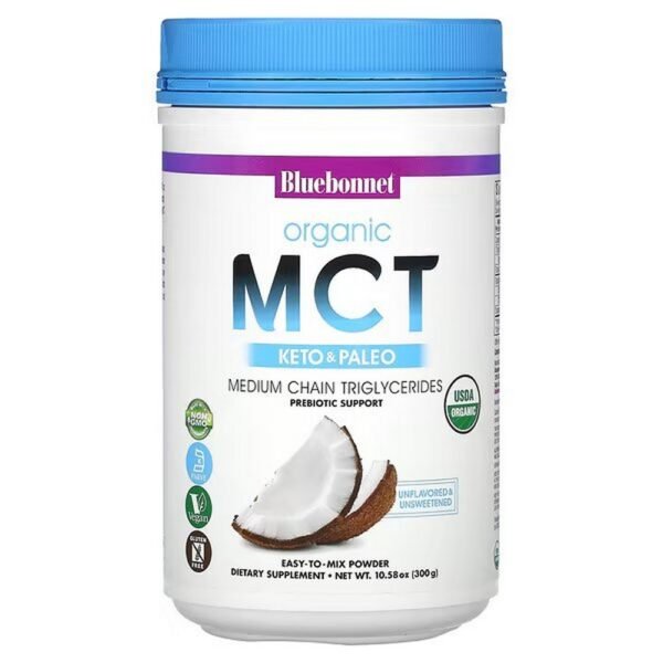 Bluebonnet Nutrition, Organic MCT Powder, Unflavored, 300 g (10.58 oz.),Bluebonnet Nutrition, Bio-MCT-Pulver, geschmacksneutral, 300 g (10,58 oz.)