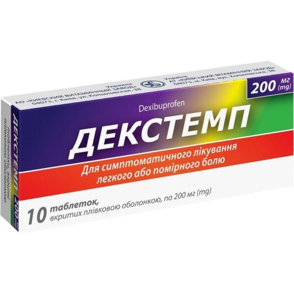 Dextemp table. p/captivity coated 200 mg blister , 10