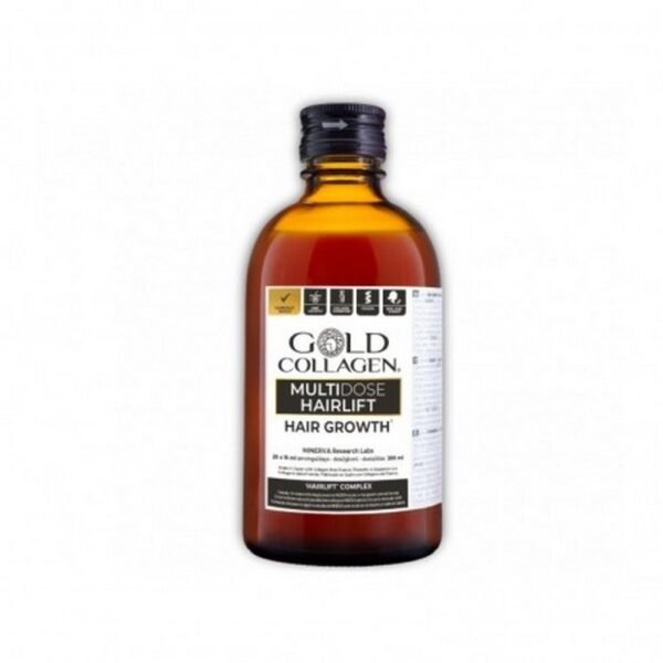 Gold Collagen ,Multidose Hairlift - Hair Grow Supplement ,300 Ml,Złoty kolagen, wielodawkowy lifting włosów - suplement na porost włosów, 300 ml,MONTEFARMACO