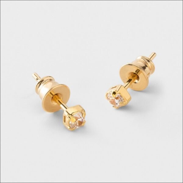 GOLD EARRINGS WITH SWAROVSKI ZIRCONS 3MM 18K GIORRE;PENDIENTES DE ORO CON CIRCONITAS SWAROVSKI 3MM 18K GIORRE