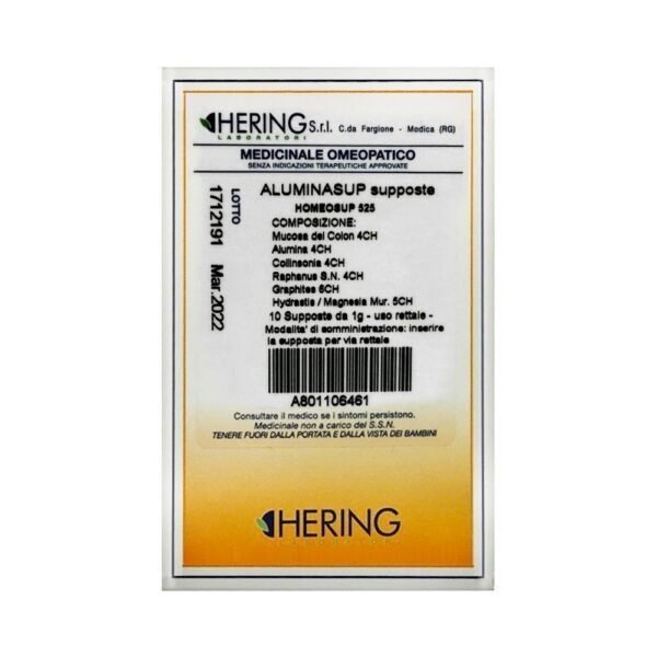 HERING - Aluminasup - Homeopathic Remedy 10 Suppositories,HERING - Aluminasup - Homeopathic Remedy 10 Suppositories,
