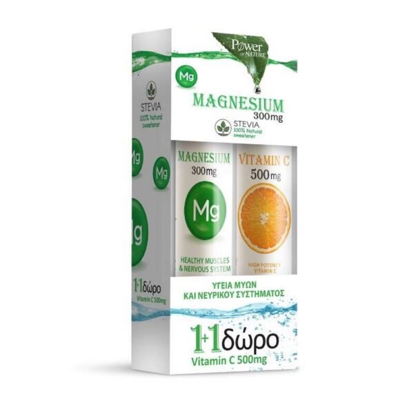 Magnesium 300mg, 20+vitamin C 500mg, 20, Магнезий 300мг, 20+витамин С 500мг