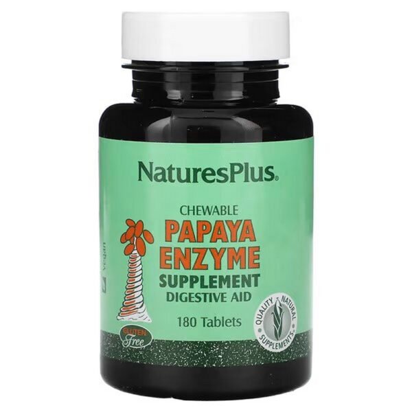 NaturesPlus, Papaya Enzyme Chewable Supplement, 180 Tablets,NaturesPlus, Papaya-Enzym-Ergänzungsmittel zum Kauen, 180 Tabletten