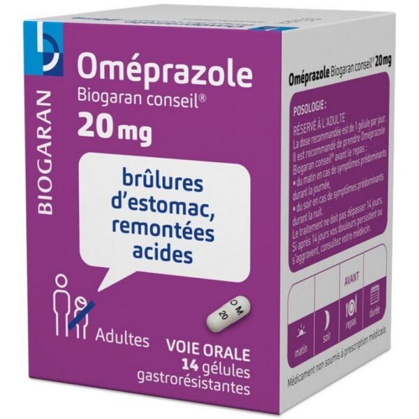 Omeprazole 20 mg Biogaran Conseil 14 capsules,Omeprazole 20 mg Biogaran Conseil 14 capsules