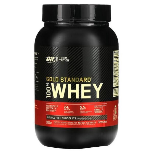 Optimum Nutrition, Gold Standard 100% Whey, Double Rich Chocolate, 907 g (2 lbs.),Optimum Nutrition, Gold Standard 100% Whey, Double Rich Chocolate, 100% Molke, doppelte Schokolade, 907 g (2 lbs.)
