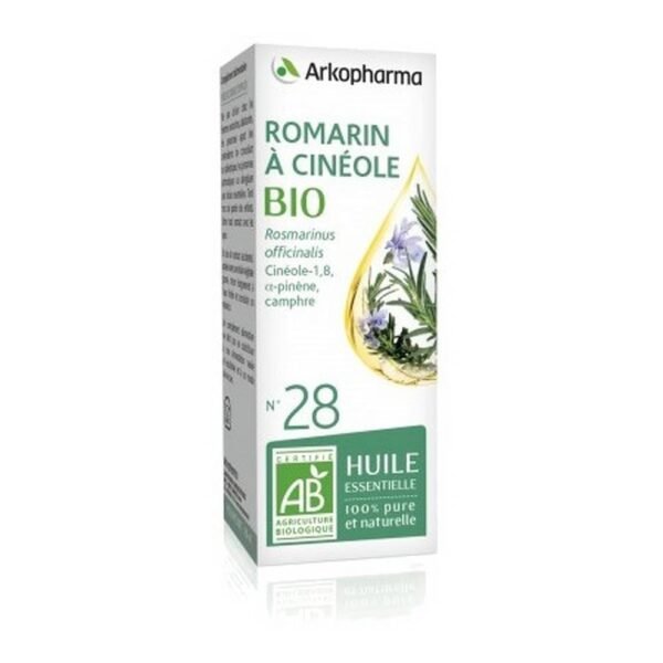 Organic Rosemary Cineole Essential Oil n°28, 5 ml, Huile Essentielle de Romarin à Cinéole Bio n°28
