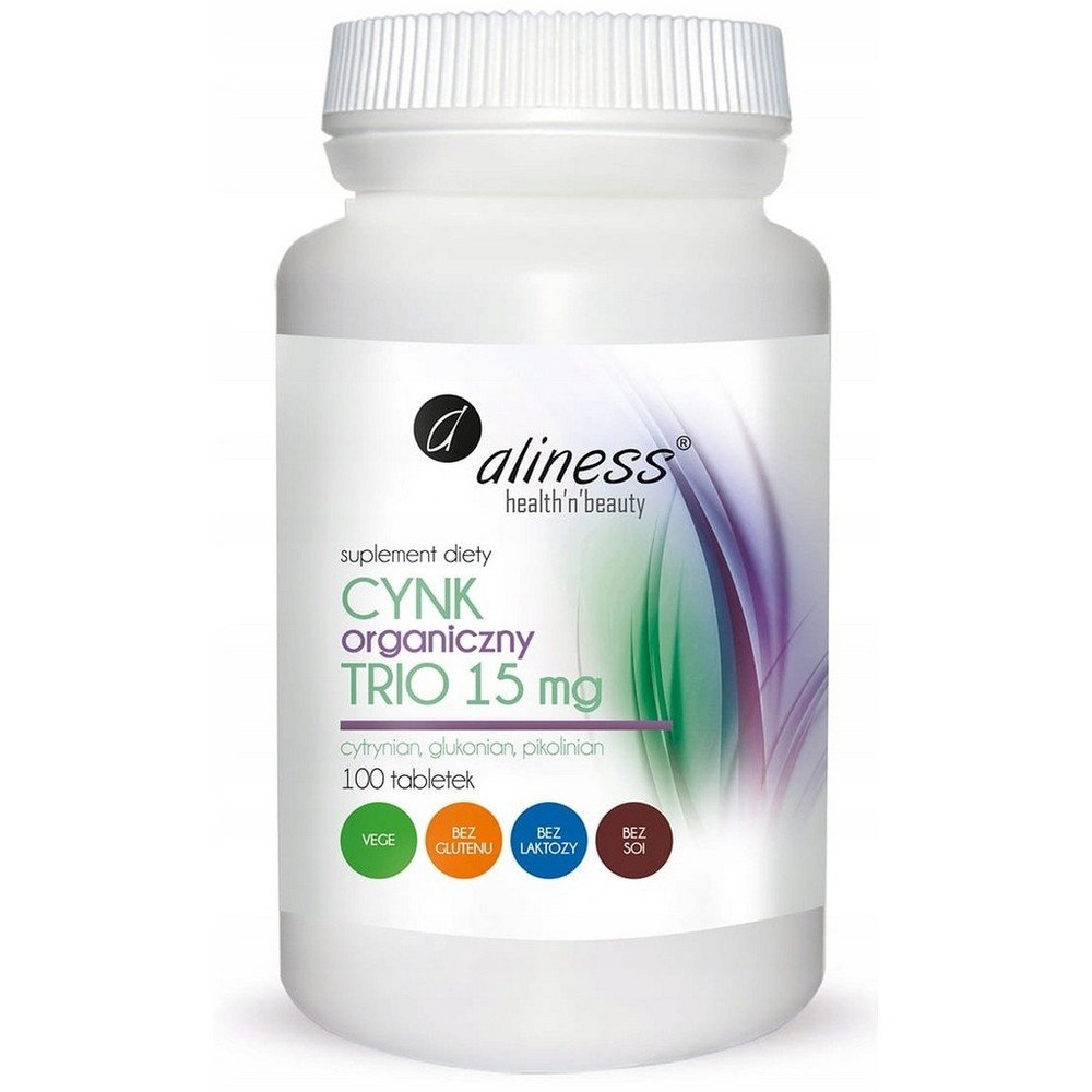 organic zinc trio aliness 15 mg immunity 100 tabs