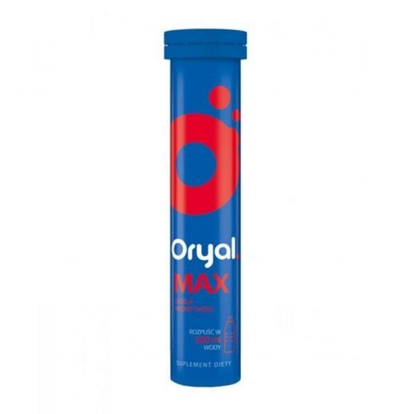 Oryal Max raspberry flavor 15 tablets.