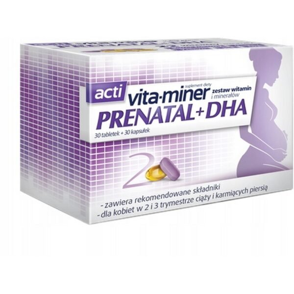 Prenatal +DHAD,dietary supplement Vita-miner,78 ,g 60 ,pcs,Prenatal +DHAD,suplement diety Vita-miner,78,g 60,szt,Aflofarm