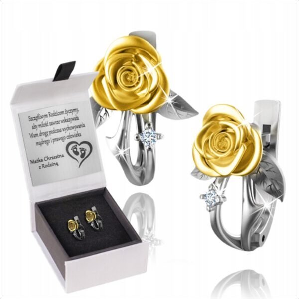 ROSES 925 RHODIUM PLATED ENGLISH SILVER ENGRAVINGS FOR CHRISTMAS;ROSAS 925 GRABADOS DE PLATA INGLESA CHAPADOS EN RODIO PARA NAVIDAD