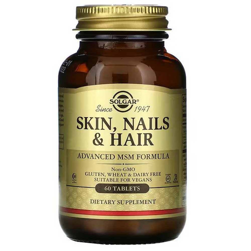 solgar skin nails and hair skin nails and hair advanced msm formula 60 tablets
