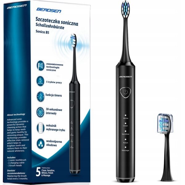 BERDSEN,SONIC TOOTHBRUSH ELECTRIC SET,SZCZOTECZKA SONICZNA DO ZĘBÓW ELEKTRYCZNA ZESTAW