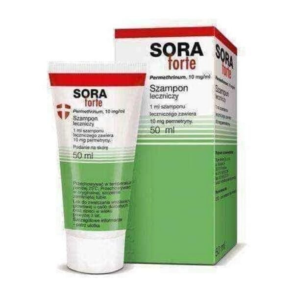 AFLOFARM Farmacja Polska Sp. z o. o.,Sora Forte Medicated Shampoo Against Head Lice 50ml,Sora Forte Leczniczy Szampon Przeciw Wszawicy Głowowej 50ml