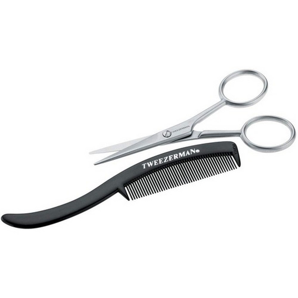 tweezerman beard scissors and comb