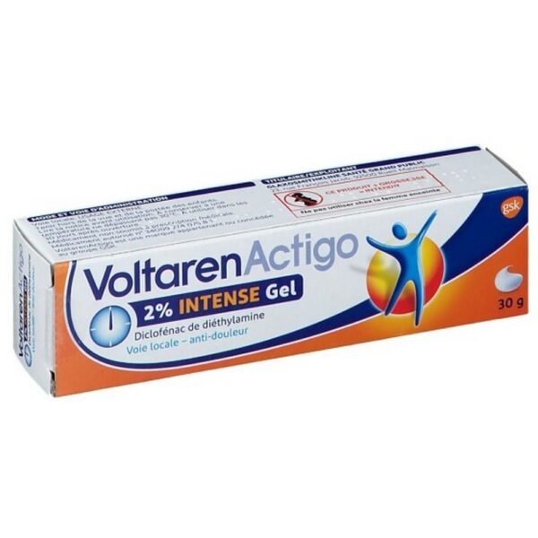 VoltarenActigo 2% Intense Pain Relief Gel 30 g tube,VoltarenActigo 2% Gel Anti-Douleur Intense Tube 30 g