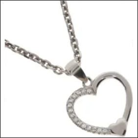 11 Silver heart pendant with cubic zirconia 925 (WCC012XI)