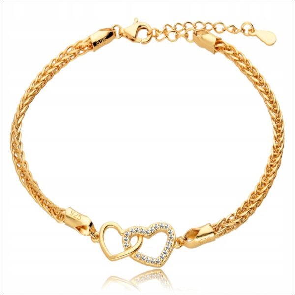 925 gold heart bracelet for women engraved