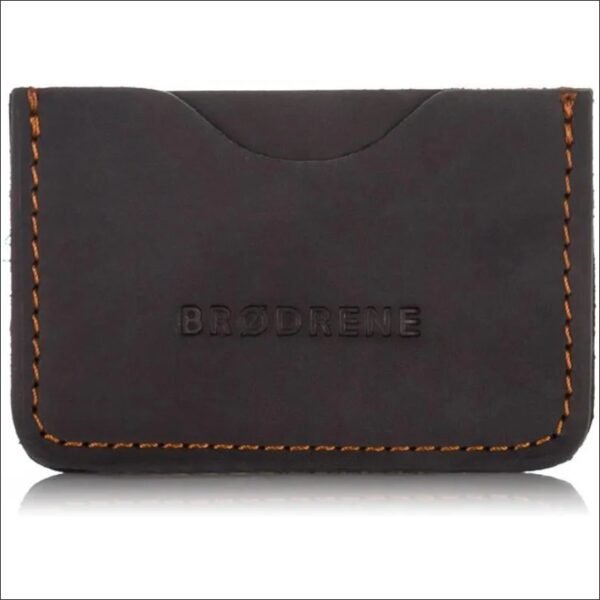 Genuine leather card case holder brodrene e01 black