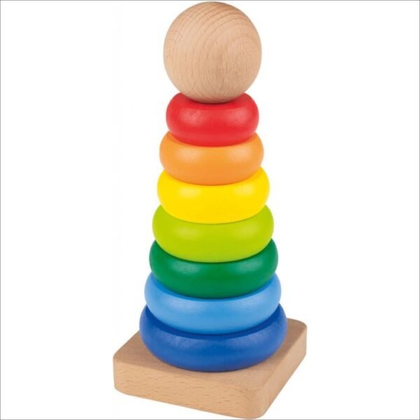 A toy made of real wood that promotes the handling of numbers, shapes and colors, logical thinking and dexterity
