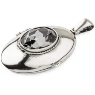 polcarat design silver pendant box with swarovski crystal w 1222 color silver night