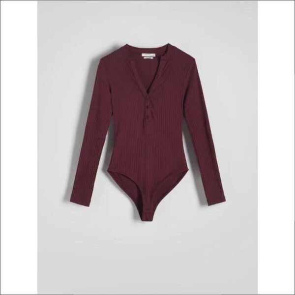 Reserved - Striped bodysuit - burgundy