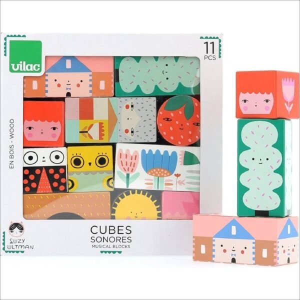 Enter a "kawaii" (cute) universe with these sound-activated blocks. Have you ever heard animals in the forest go "chik, chik"? The sun goes "klok, klok"? Each character makes a different sound to awaken the curiosity of the little ones. Vilac toys are branded by the French agency ADEME, they are produced without wasting energy, ecologically, and in an environmentally friendly way.