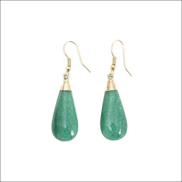 Earring Set Aventurine Earrings Gold Plated;Boucles d'oreilles Aventurine Plaqué Or