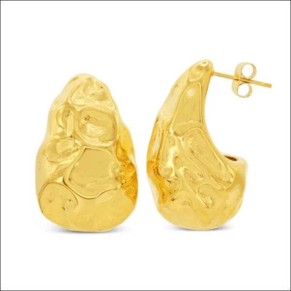 Pair of drop earrings 18K double gold plated;Paire de boucles d'oreilles pendantes en plaqué or double 18 carats
